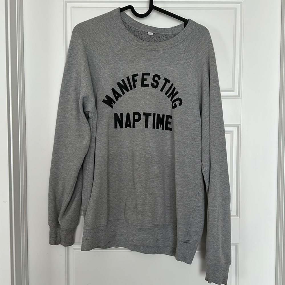 Portage & Main manifesting nap time sweater